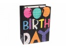 Пакет подарунковий "Happy Birthday чорний" (03), 18х24х8.5см